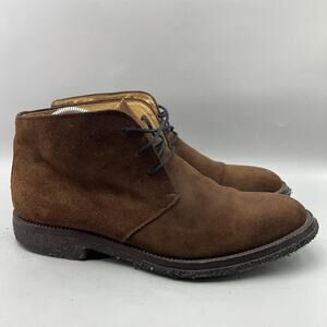 Faconnable Austin Chukka Boots Men Size 10 Brown Suede Lined Ankle Comfort Shoes